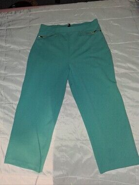 Antthony Teal Pull On Capri Pants - Medium